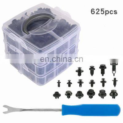 625 Pcs Car Retainer Clips & Plastic Fasteners Kit Bumper clip Screwdriver Accessories Repair