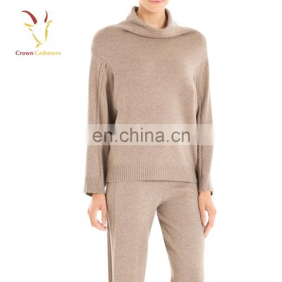 Sleeve Cable Girl Fancy Fashion Knit Sweater 100% Cashmere