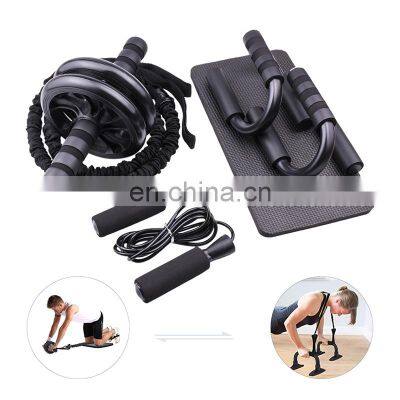 Abdominal Exercise Ab Abdomen Wheel Gym Core Strength Training Roller Wheel Set Jump Rope Push Up Bar For Knee Pad