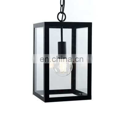 Lampara Surface Mounted Stately Solid Geometry Hanging Metal Lantern Ceiling Lighting for Kitchen and Hall and Hotel