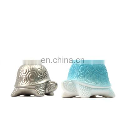 modern ceramic luxury silver blue tortoise animal decor home accessories