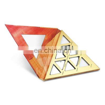 Special cosmetic makeup customized triangle empty eyeshadow palette packaging