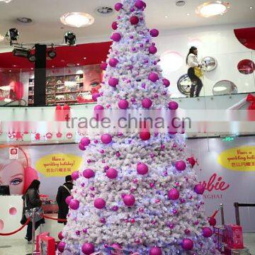 2015 white color big christmas tree for shopping mall