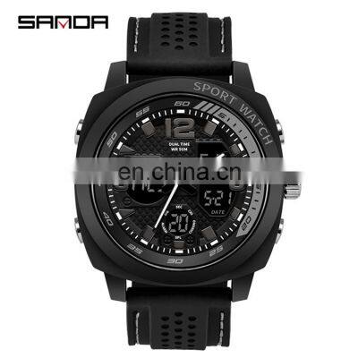 SANDA 790 Trend charm analog display waterproof military time boy sport watch digital men