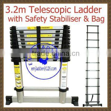 TELESCOPIC 3.2m ALUMINIUM DIY FOLDABLE EXTENDABLE BULIDERS MULTI PURPOSE LADDER