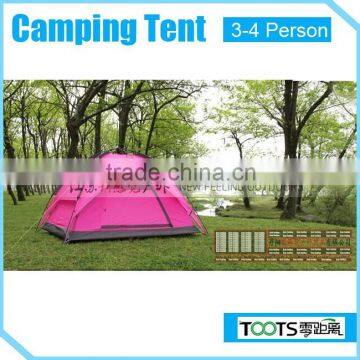 TOOTS Hot Selling Double Layer Windproof Outdoor Camping Family Tent for 4 person