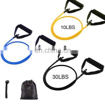 Wholesale workout fitness Gym pull up latex resistance tube band set with handle