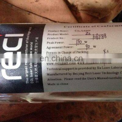 China factory in stock RECI co2 laser tube 100w price