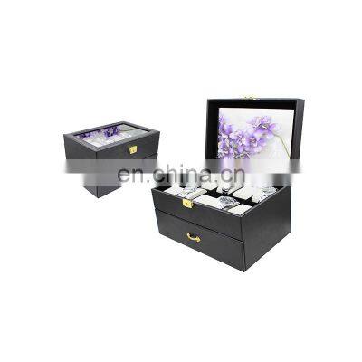 Custom Logo 30 Slots Oak Veneer Wooden Watch Box Display photo-5