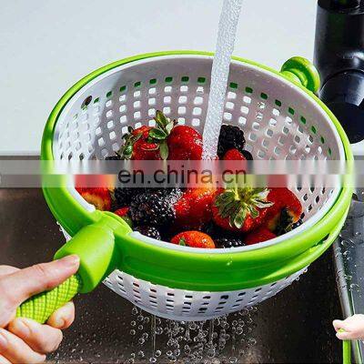 Latest Hand Manual Plastic Manufacturer Washer Vegetable Handle Dry Salad Spinner