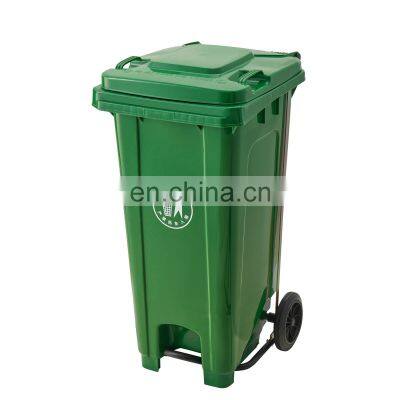 120 Litre waste bins plastic mobile garbage can dustbin recycle trash bin with wheels