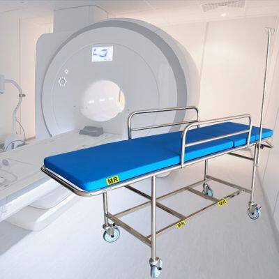 Non-magnetic stretcher trolley for 1.5T and 3.0T MRI scaner