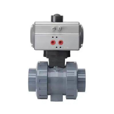 DIN ASTM Standard PVC UPVC CPVC Pneumatic Control Plastic Socket Threaded True Union Cnnection Ball Valve