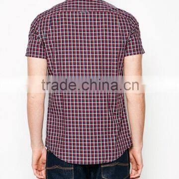 Wholesale Custom Mens Check Short Sleeve Shirts photo-3