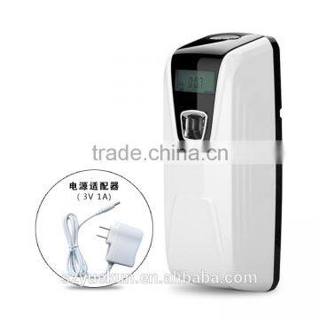 YK3590 Electric LCD aerosol dispenser with AC power and 2 AA batteries supply auto air fragrance dispenser