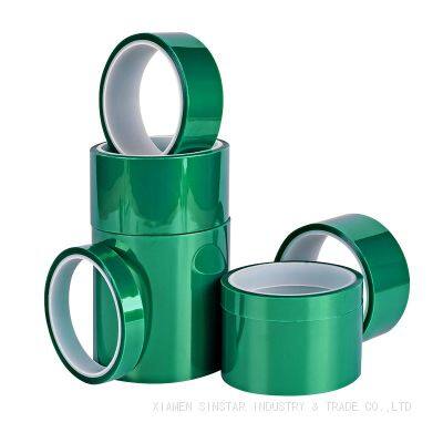 High-Temperature Heat Resistant No Residue Green PET Silicone Polyester Tape for Electronic Industrial Adhesive Paper Film