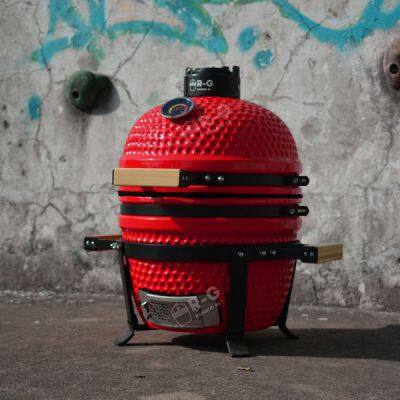 Supplier Factory Direct RG Kamado BBQ Grill 13 Inch Mini Compact Ceramic Kamdo Grill With Dual Handle photo-2