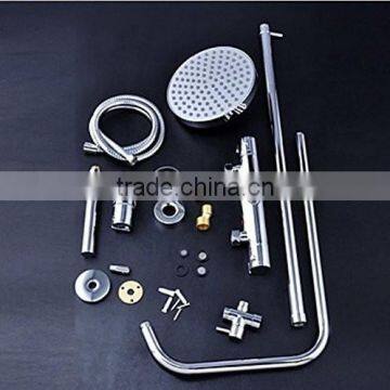 Rozinsanitary Round Style Thermostatic 8" Rain Shower Faucet Set Shower Column W/ Hand Shower photo-3