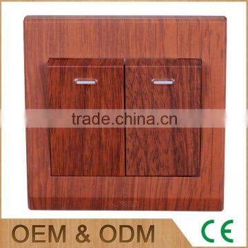 China manufacturer red wood stylish push button light switch