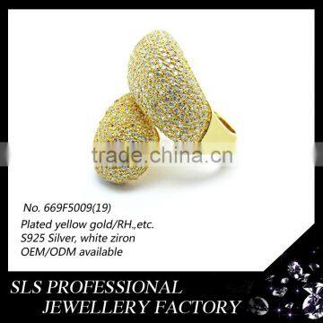 SLS Jewelry Different Design Ring Jewelry in 925 Silver Yellow Gold Plated White Zircon Rings for Ladies photo-4