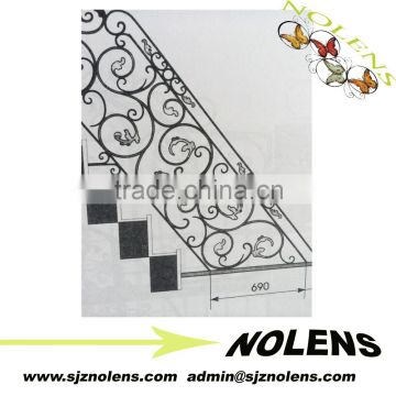 Exterior wrought iron stair handrail/Forged iron stair handrail