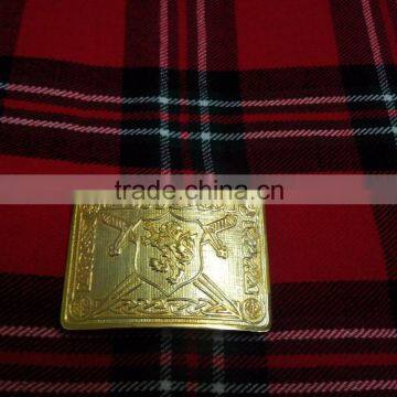Scottish Design Kilt Belt Buckle In Gold Plated High Finished Made Of Bras Material