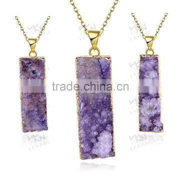 Popular purple druzy necklace, new ethnic necklace wholesale