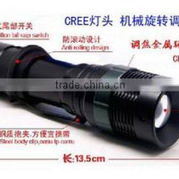 Flashlight imported Q5 bulb mechanical focusing zoom flashlight