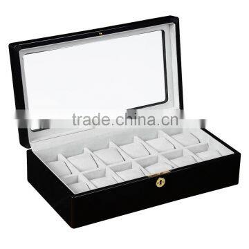 new design wooden cover luxury hot sale wooden box watch with glass,Hot sale luxury wooden watch box for sale