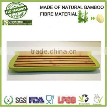 Mother Need Cheap New Bamboo Fibre Bio Kitchenware Tray /green Tray With Woodern Holder photo-2