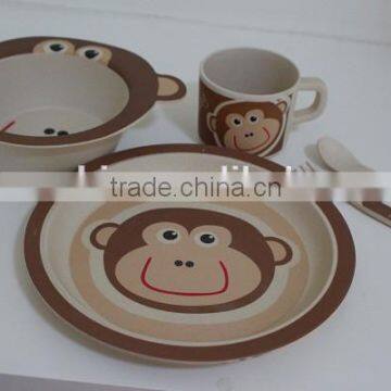 2015 hot selling bamboo fibre product ,monkey decal dinner set