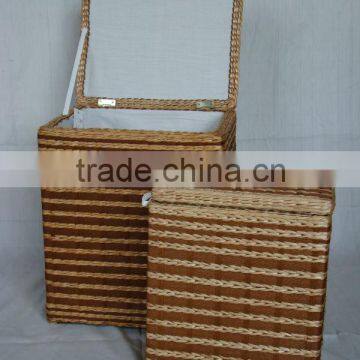 wholesale decorative handmade woven watergrass unique laundry basket
