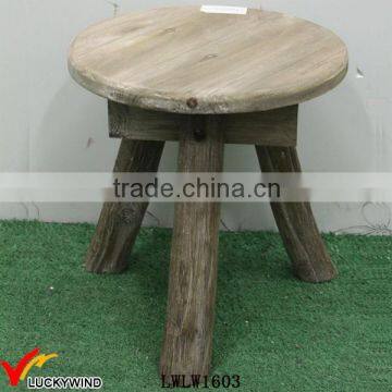 3 Leg Rustic Solid Wood Mini Coffee Table