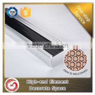 2016 Hottest Wood Grain Bullnose Non-slip Aluminium Carborundum Stair Nosing for Stair photo-2
