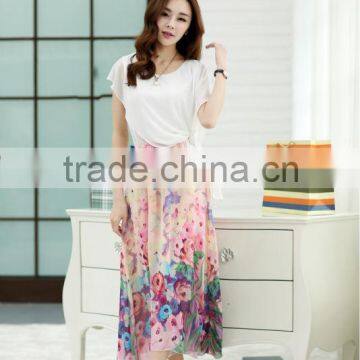 Ladies' chiffon printed Bohemia style long dress