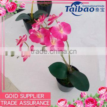 New year decoration cheap price fabric pink butterfly orchids artificial plants