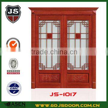 white oak double entry wood glass door design