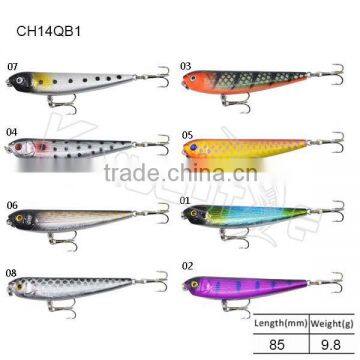 CH14QB1 multicolor popular pencil hard fishing lure bass fishing bait 85mm