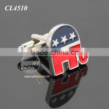 Elephant Shaped United States Vote Election Souvenir Customize Logo Zinc Alloy Metal Enamel Engrave Cufflinks photo-2