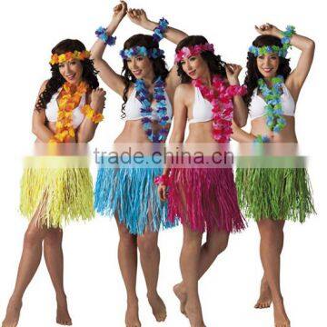 Factory price carnival costume hawaiian party decoration hawaii hula dance skirt top quality BWG-4064