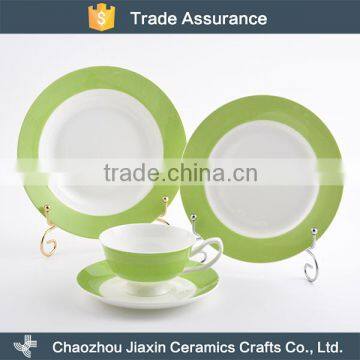 High quality elegant round green china bone dinner set