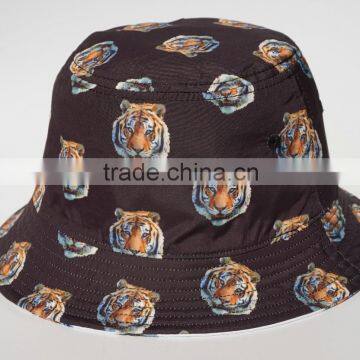 Cotton print tiger bucket hat