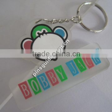 Advertising Eco-friendly Soft PVC Transparent Key Ring With Custom Logo