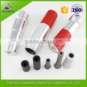 Factory supply solid tungsten carbide nozzles, sandblasting nozzles with metal jacket