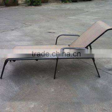 Avalon Weather Resistant Coffee Brown Outdoor Seating Aluminum Frame Sling Beach Reclining Chaise Lounge Chairs Set photo-3