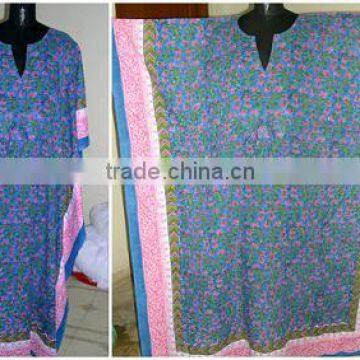 Blue hand carved cotton Robe beach-wear