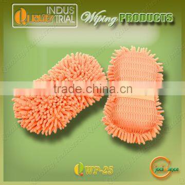 Super water absorbent wiping chenille towel sponge with ultrafine fiber microfiber chenille