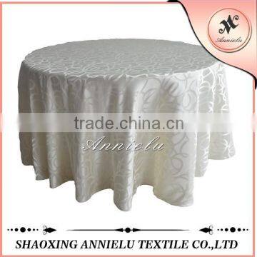 Wholesale 120 white jacquard tablecloth for wedding