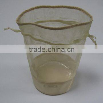 Clear poly mesh drawstring cosmetic bag