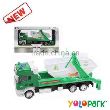 Alloy 1:42 scale model garbage truck toy for sale